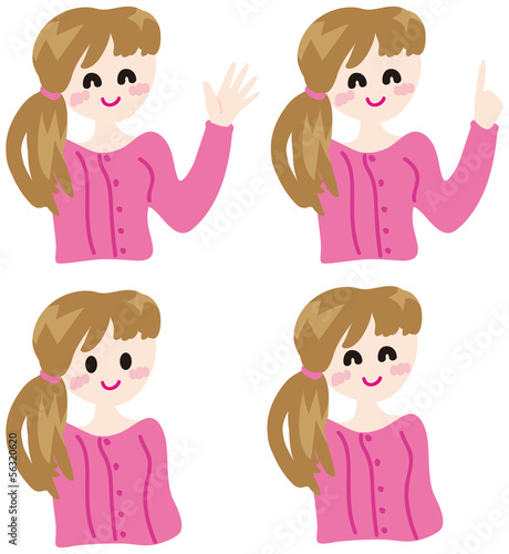 Illustration: 女性ピンク 女性ピンク