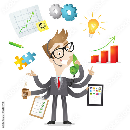 Vector: Businessman, multitasking, all-rounder, hard-working, Businessman, multitasking, all-rounder, hard-working,