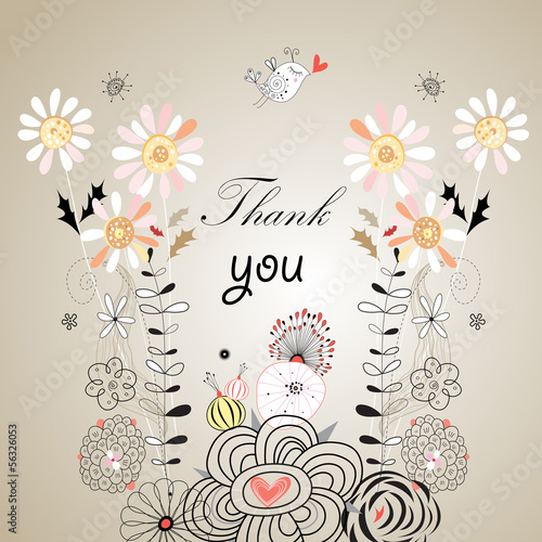 Vector: Thank you card, with font Thank you card, with font