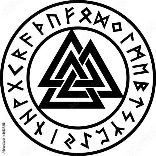 Vector: Valknut, Runen Kreis, Odin Symbol, Dreieinigkeit Valknut, Runen Kreis, Odin Symbol, Dreieinigkeit