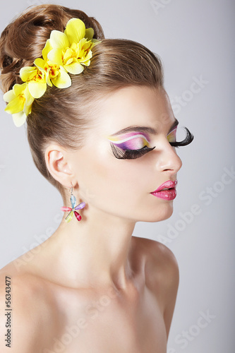 Photo: Glam. Fashionable Woman with Amazing Fantastic Eye Make-up Glam. Fashionable Woman with Amazing Fantastic Eye Make-up