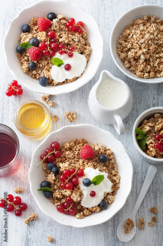 Photo: healthy breakfast with yogurt and granola healthy breakfast with yogurt and granola