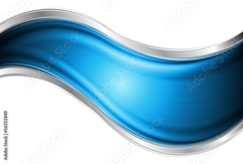 Vector: Bright blue and silver vector waves Bright blue and silver vector waves