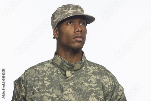 Photo: African American military man, horizontal African American military man, horizontal