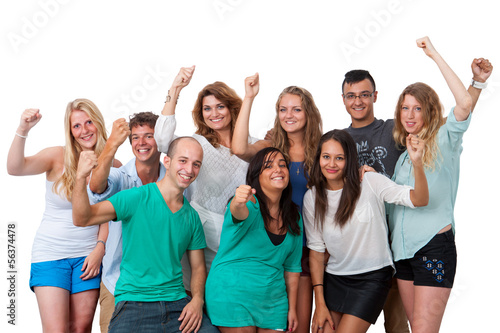 Photo: Group of students with positive attitude. Group of students with positive attitude.