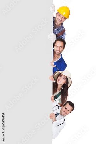 Photo: Group Of Professional People With Placard Group Of Professional People With Placard