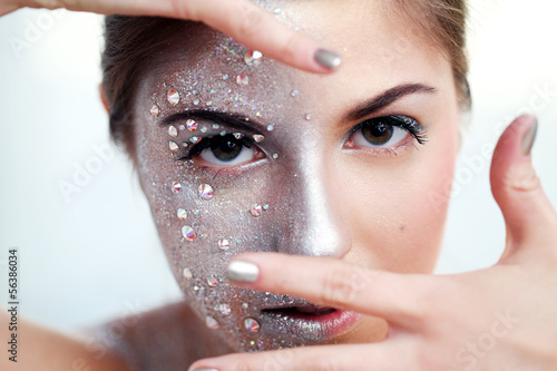 Photo: Beautiful girl with body art Beautiful girl with body art