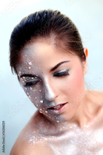 Photo: Beautiful girl with body art Beautiful girl with body art
