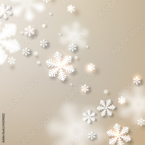 Vector: Christmas background with fallen snowflakes. Christmas background with fallen snowflakes.