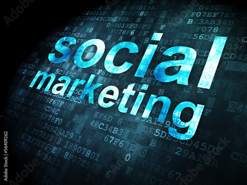 Illustration: Advertising concept: Social Marketing on digital background Advertising concept: Social Marketing on digital background