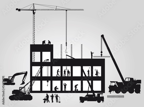 Vector: Baustelle mit Kran Baustelle mit Kran