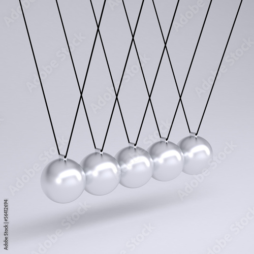 Illustration: Close up of Newton's cradle Close up of Newton's cradle