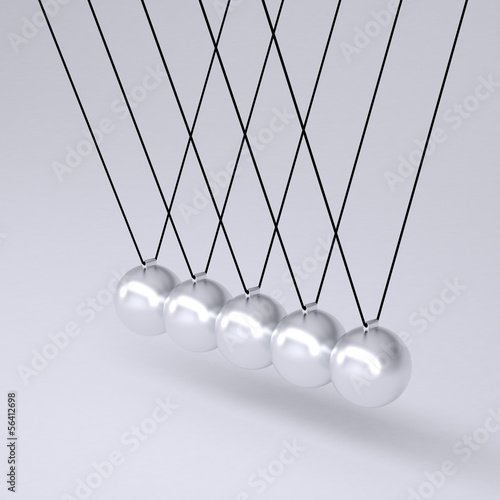 Illustration: Close up of Newton's cradle Close up of Newton's cradle