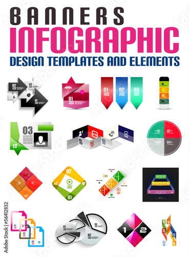 Vector: Set of modern infographic banners design templates Set of modern infographic banners design templates