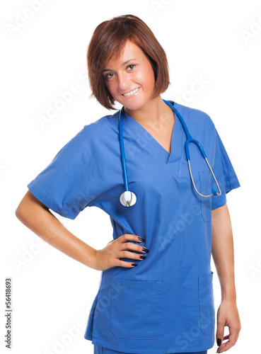 Photo: Nurse isolated on white Nurse isolated on white