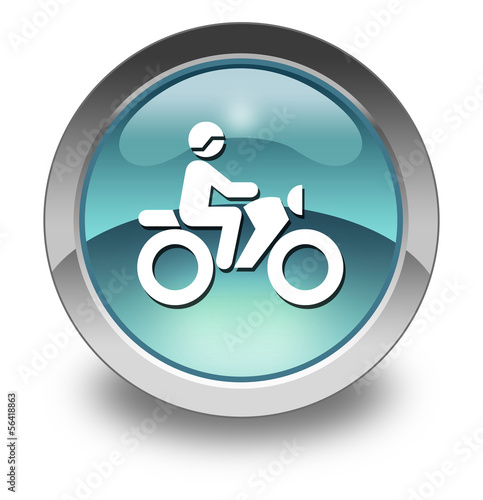 Illustration: Light Blue Glossy Pictogram "Motorbike Trail" Light Blue Glossy Pictogram "Motorbike Trail"