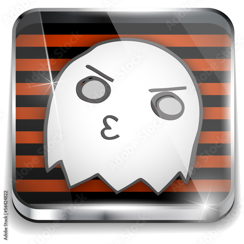 Vector: Halloween Ghost Icon Button Application Halloween Ghost Icon Button Application