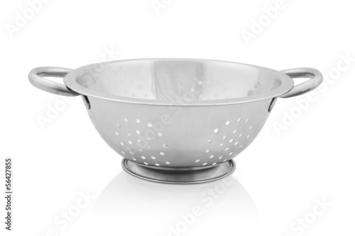 Photo: Metal colander isolated Metal colander isolated
