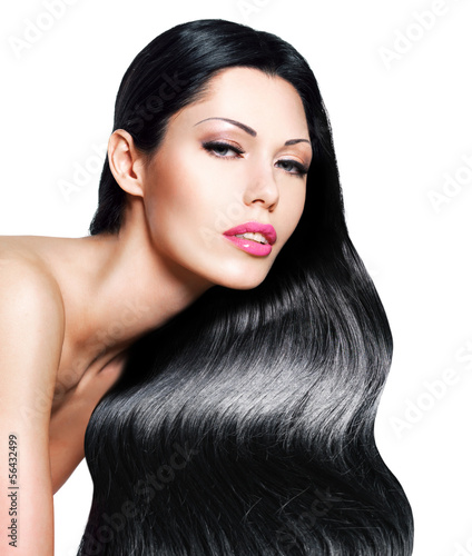 Photo: Beautiful woman with long black hair Beautiful woman with long black hair