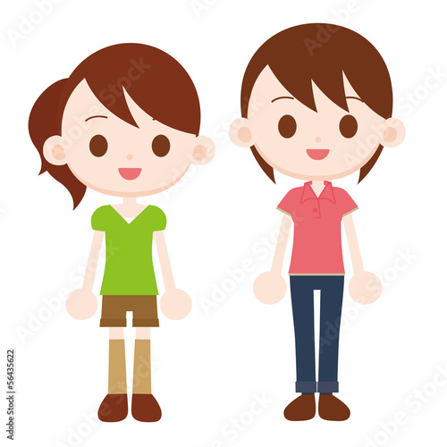 Illustration: 姉と妹 女性2人 姉と妹 女性2人