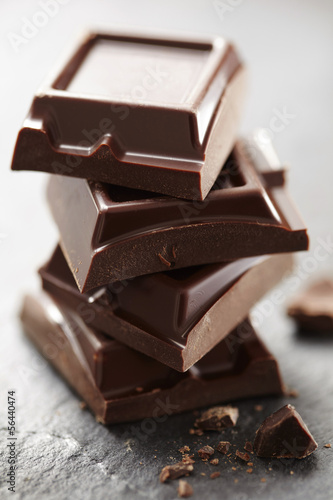 Photo: stacked chocolate pieces stacked chocolate pieces