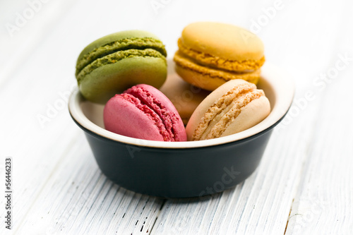 Photo: colorful macaroons in bowl colorful macaroons in bowl