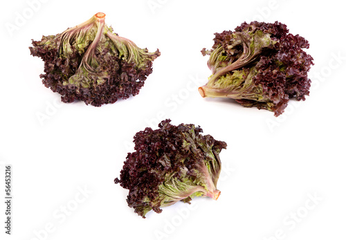 Photo: set of Fresh red Lettuce isolated on white set of Fresh red Lettuce isolated on white