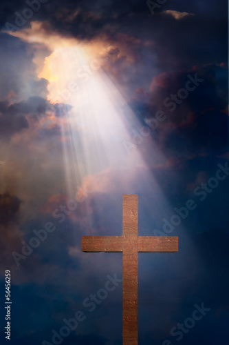 Illustration: Cross and dramatic sky Cross and dramatic sky