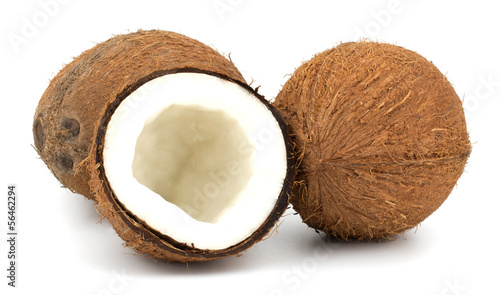 Photo: Coconuts isolated on white background Coconuts isolated on white background