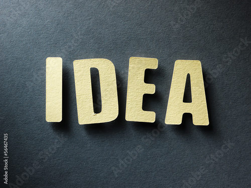Photo: The word Idea on paper background The word Idea on paper background