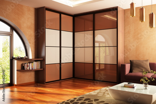 Illustration: Modern wardrobe in the house Modern wardrobe in the house