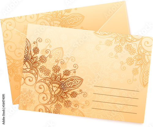Vector: Vintage colors ornate isolated vector envelops Vintage colors ornate isolated vector envelops