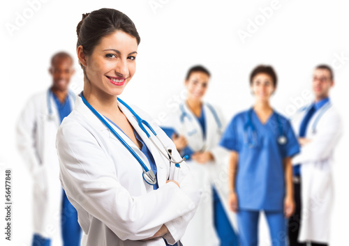 Photo: Doctor in front of her team Doctor in front of her team