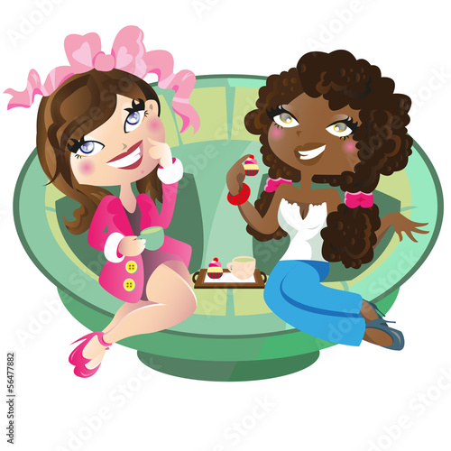 Vector: Women having tea Women having tea