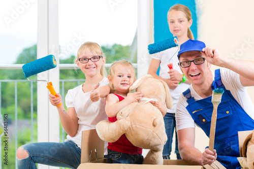 Photo: Family moving home and renovating house Family moving home and renovating house