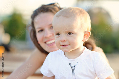Photo: baby boy and mother baby boy and mother