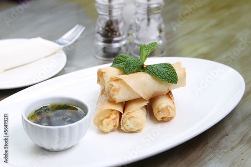 Photo: Spring rolls with dip Spring rolls with dip