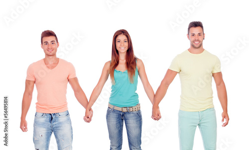 Photo: Pretty girl with two handsome boys Pretty girl with two handsome boys