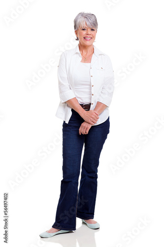 Photo: senior woman posing on white background senior woman posing on white background