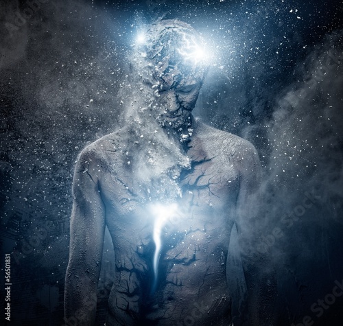 Photo: Man with conceptual spiritual body art Man with conceptual spiritual body art