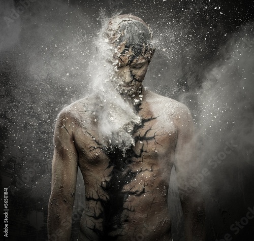 Photo: Man with conceptual spiritual body art Man with conceptual spiritual body art