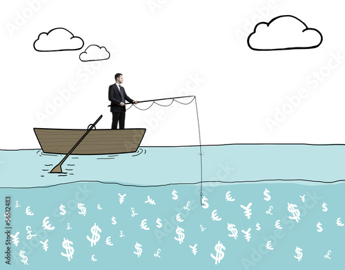Photo: busiessman fishing busiessman fishing