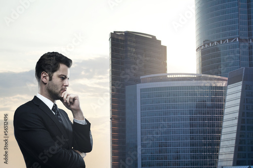 Photo: businessman thinking businessman thinking