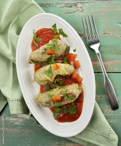 Photo: Stuffed Cabbage With Tomato Sauce Stuffed Cabbage With Tomato Sauce