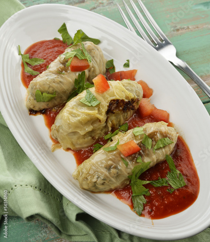 Photo: Stuffed Cabbage With Tomato Sauce Stuffed Cabbage With Tomato Sauce