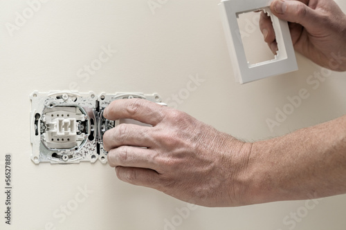 Photo: Finishing new house, light switch Finishing new house, light switch