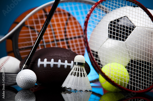 Photo: Group of sports equipment Group of sports equipment