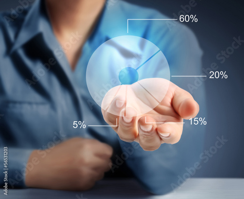 Photo: Graph in hand, businessmen Graph in hand, businessmen