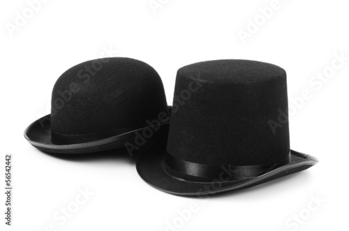 Photo: Black tophat top hat isolated on the white Black tophat top hat isolated on the white