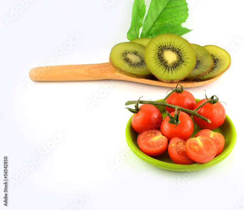Photo: kiwi slice on white kiwi slice on white
